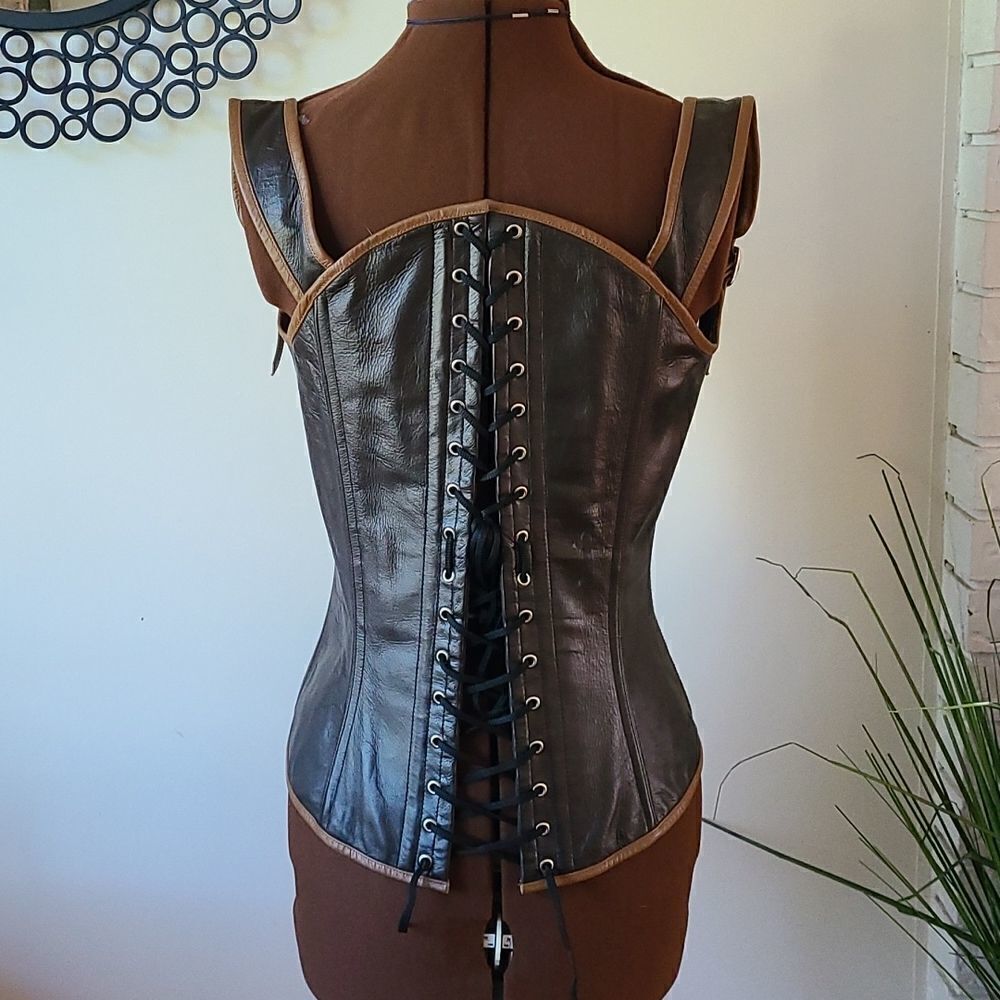 Dracula Clothing Leather Under Bust Corset Steampunk M - Picture 7 of 9